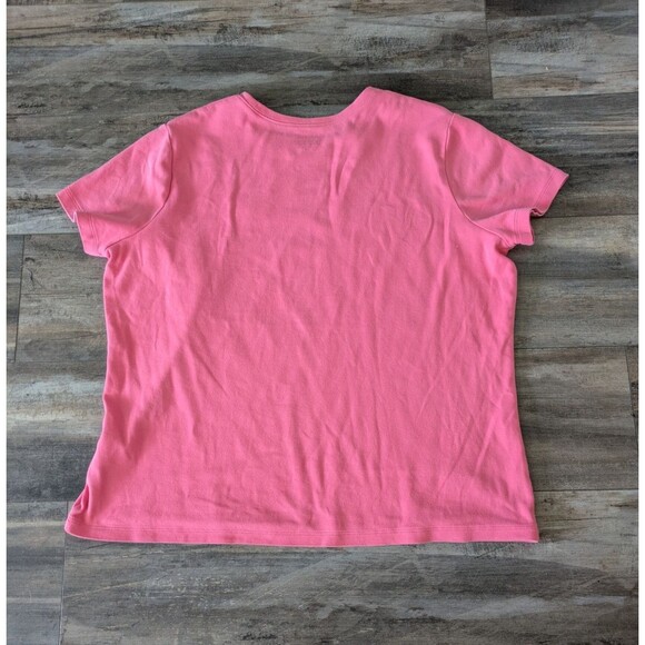 2X L.L.Bean Women's Pima Cotton Crewneck T-Shirts Pink & Green Size XL 207242 - Picture 6 of 11